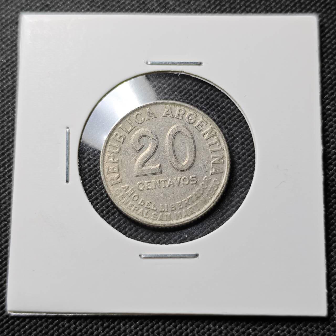 KK钱币收藏小铺  第384期  2月预留时间 周末发货  阿根廷20分纪念币