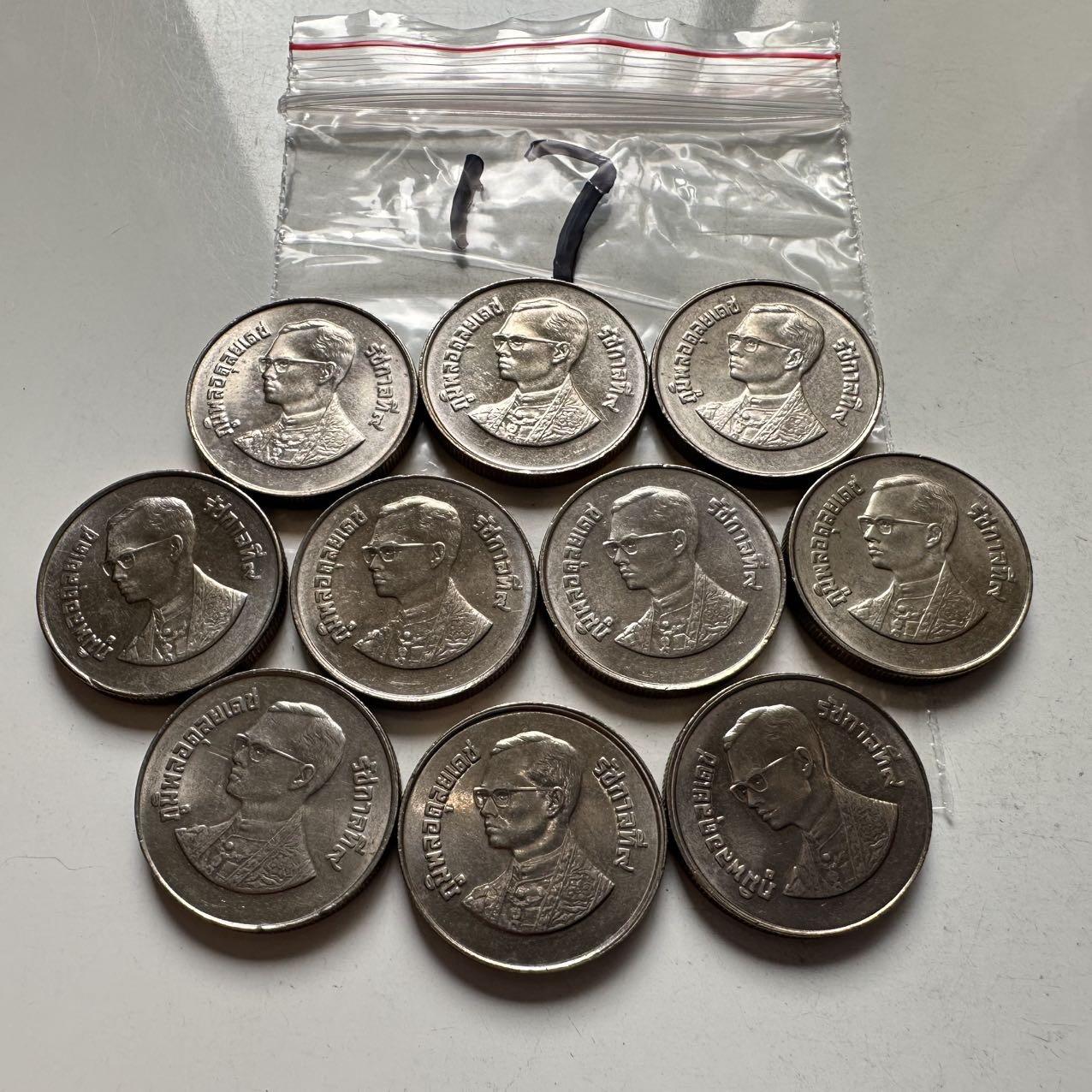 🌹外币初藏🌹🐯2026年第2场  泰国纪念币专场  1986年国际和平年2泰铢纪念币10枚 原光品一组