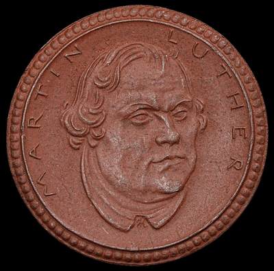 修遠堂世界钱币第一百期 - 1921年德国紧急时期爱森纳赫-马丁・路德宗教改革 400 周年1马克陶瓷币 完全未使用  31.00mm，5.42g