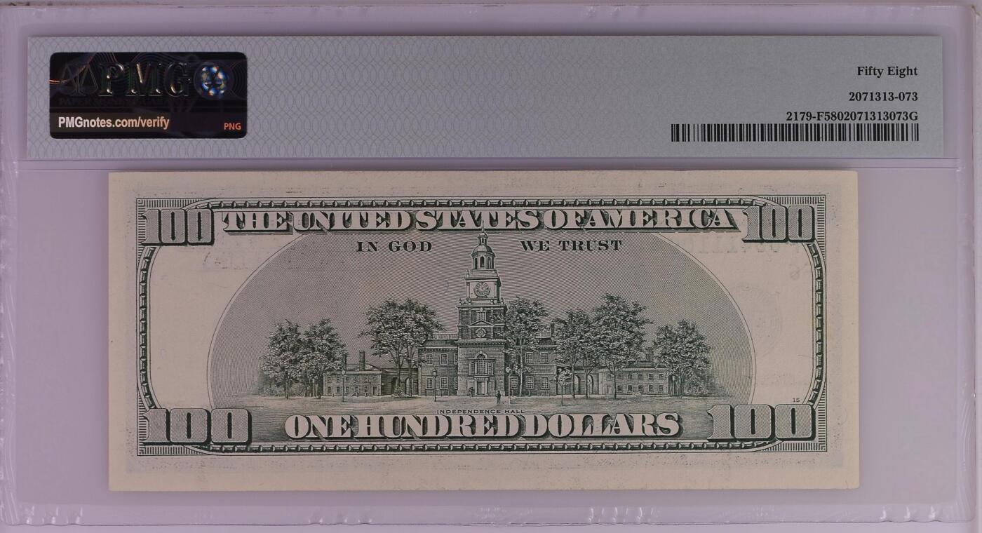 《艾美收藏》第227期-1.3周六外币黄金场-马年首拍 美国2003A版100美元PMG58