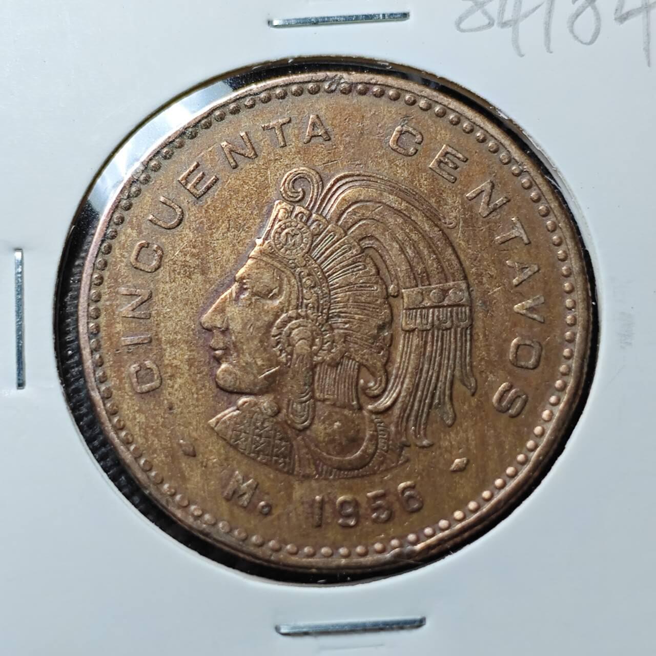 KK钱币收藏小铺  第384期  2月预留时间 周末发货  1956墨西哥酋长大铜币