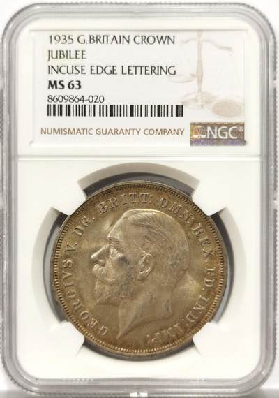 博洋堂“岁启嘉年”2026新年精品大拍专场暨第155期（全场包邮） - NGC MS63 英国1935年乔治五世克朗木马剑 黄油光 状态很好