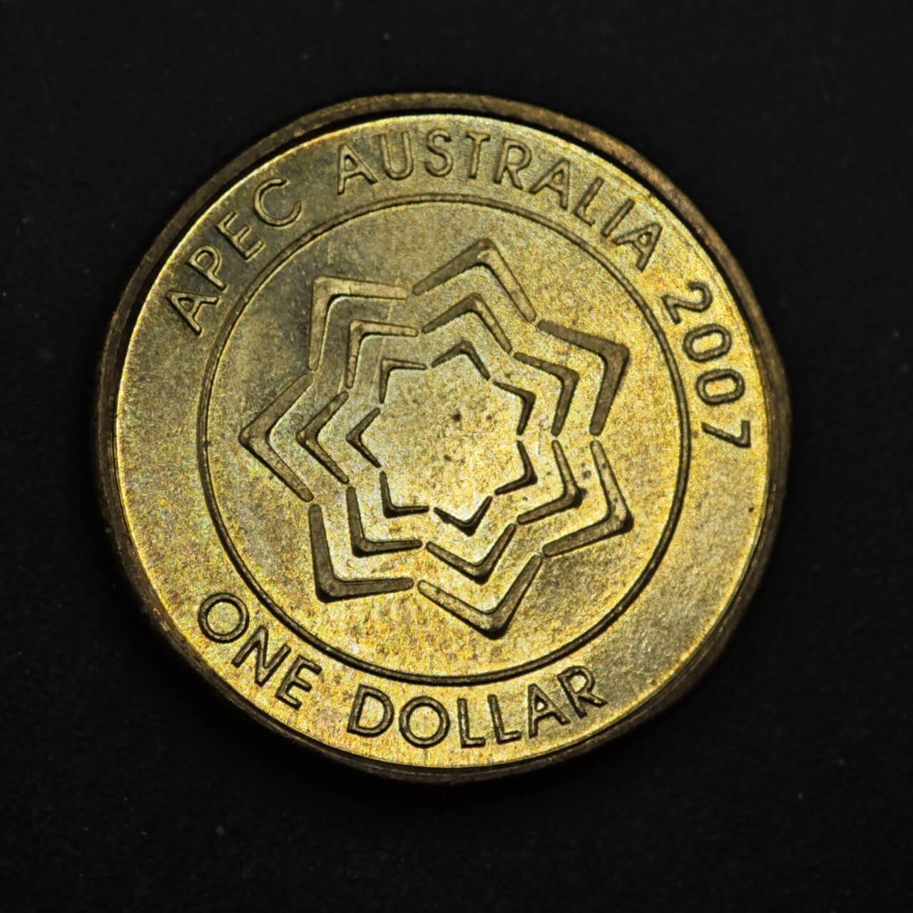 【淘币小摊】限时拍第八百三十九拍  散币银币场  满百包邮可预留两周  周一统一发货  澳大利亚2007年APEC会议1元纪念币