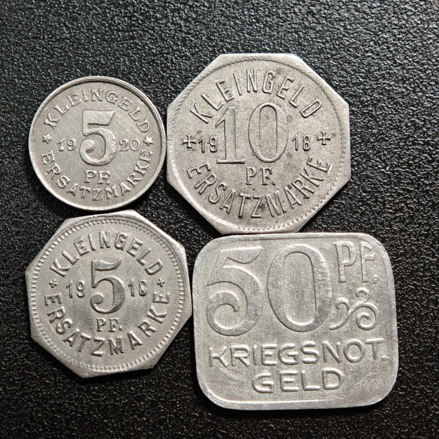 【德藏】世界币章拍卖第160期 德国德紧硬币 4枚一组