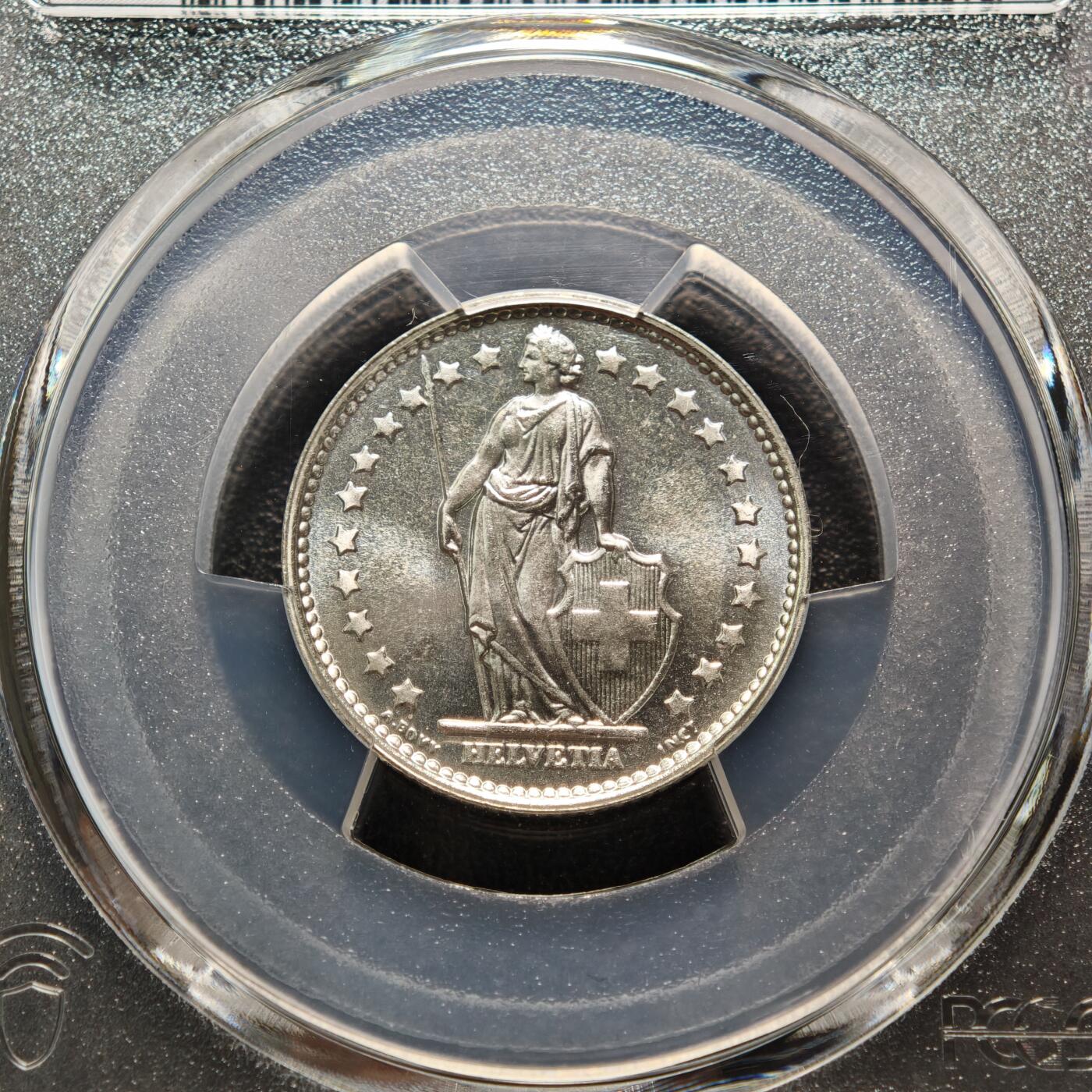 【德藏】世界币章拍卖第160期 1966年 瑞士1法郎银币 PCGS MS66 原光极强