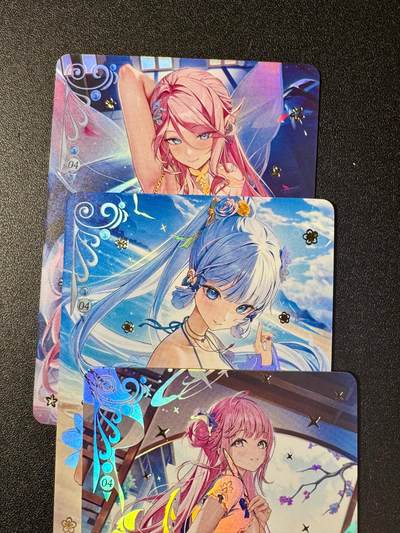 NO.20.5 好又多妹卡大赏，祝你新年旺桃花~只能从此链接进的专场！新店点关注不迷路~每周一站式配齐，方便凑单！（周5晚9点截拍，卖家送拍免费！） - 京珞卡牌 美少女 画师小套 3张 彩闪