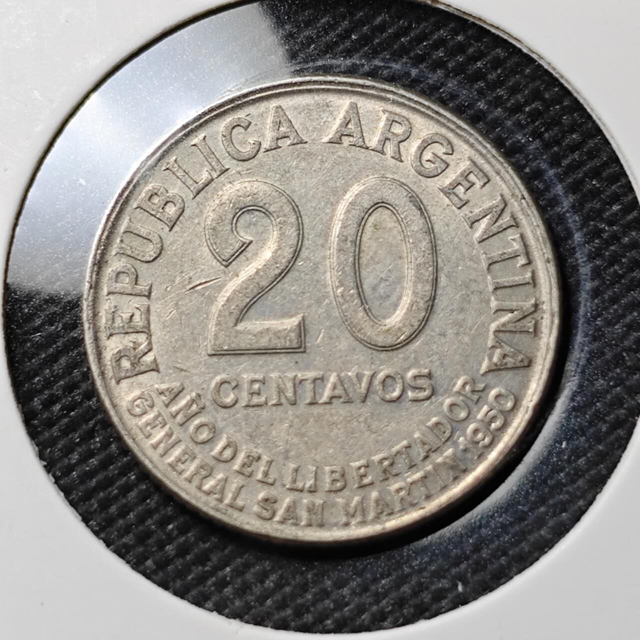 KK钱币收藏小铺  第384期  2月预留时间 周末发货  阿根廷20分纪念币