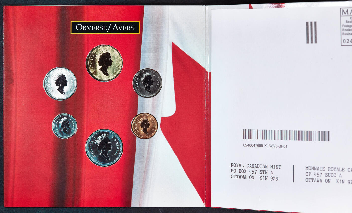 【俄甄集藏】2026年(046)01-07 星期三 晚 19:30 全场包邮 加拿大1996年1分-1元册装硬币6枚套，全新品相