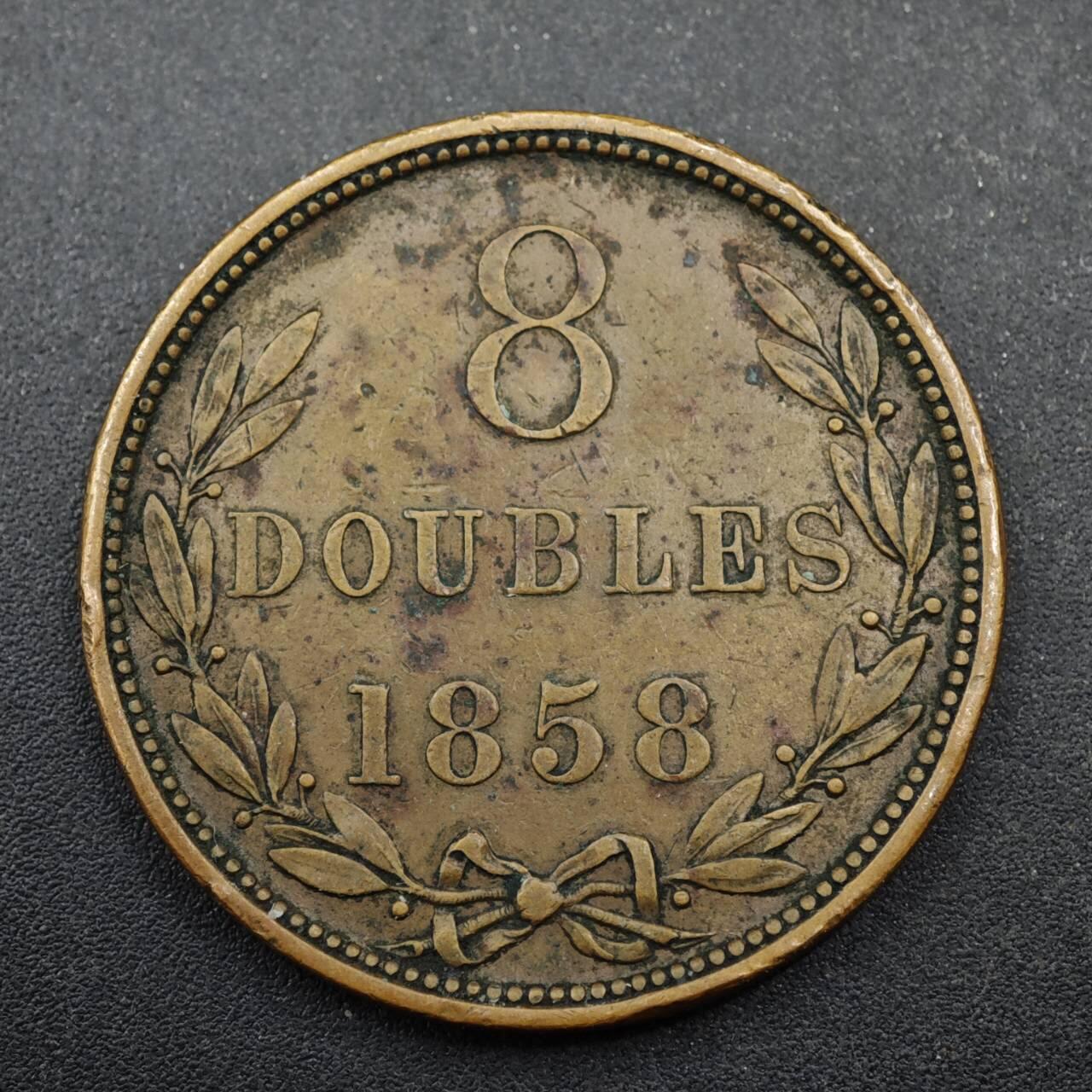 【淘币小摊】限时拍第八百三十九拍  散币银币场  满百包邮可预留两周  周一统一发货  根西岛1858年8道布大铜币