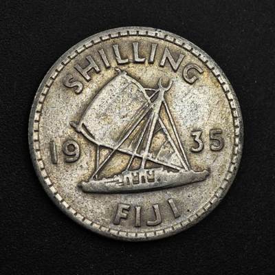 【淘币小摊】限时拍第八百三十九拍  散币银币场  满百包邮可预留两周  周一统一发货  - 斐济1935年乔治五世一先令银币参考银价47