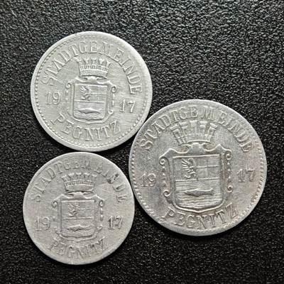 【德藏】世界币章拍卖第160期 - 德国 德紧硬币 3枚一组