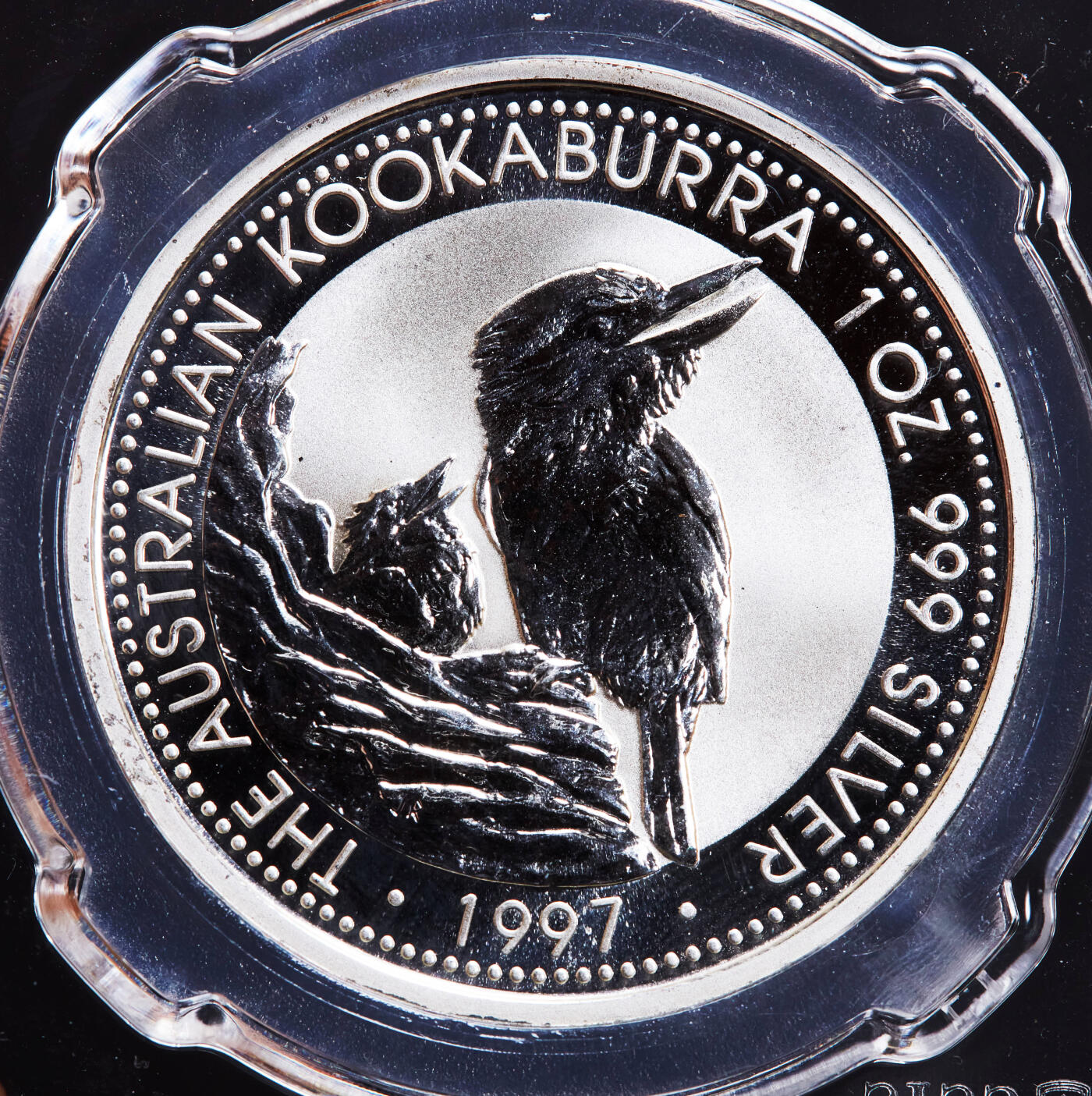 【俄甄集藏】2026年(046)01-07 星期三 晚 19:30 全场包邮 澳大利亚1997年翠鸟1元投资大银币，信泰 MS70，重1盎司，999银，经典品种