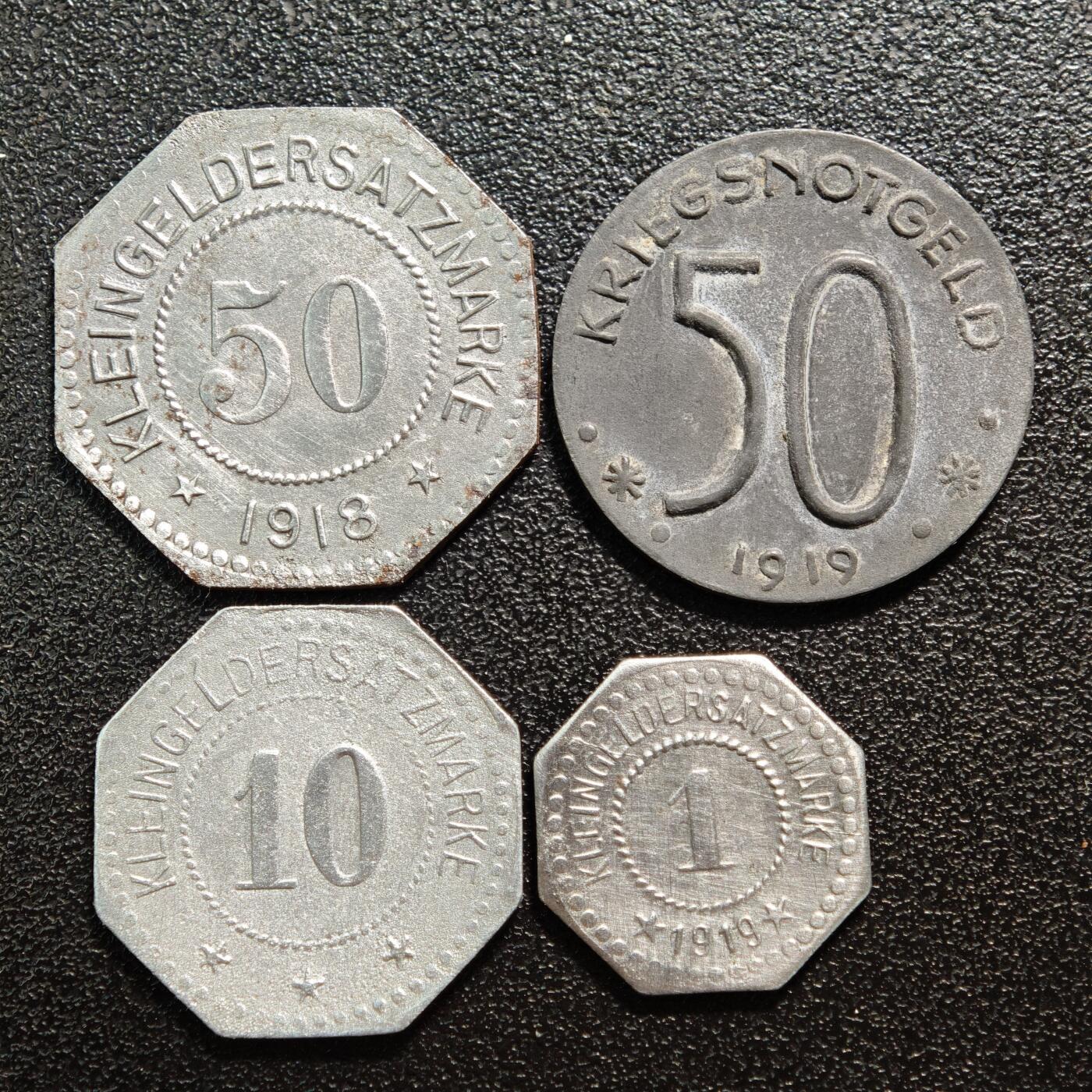 【德藏】世界币章拍卖第160期 德国 德紧硬币 4枚一组