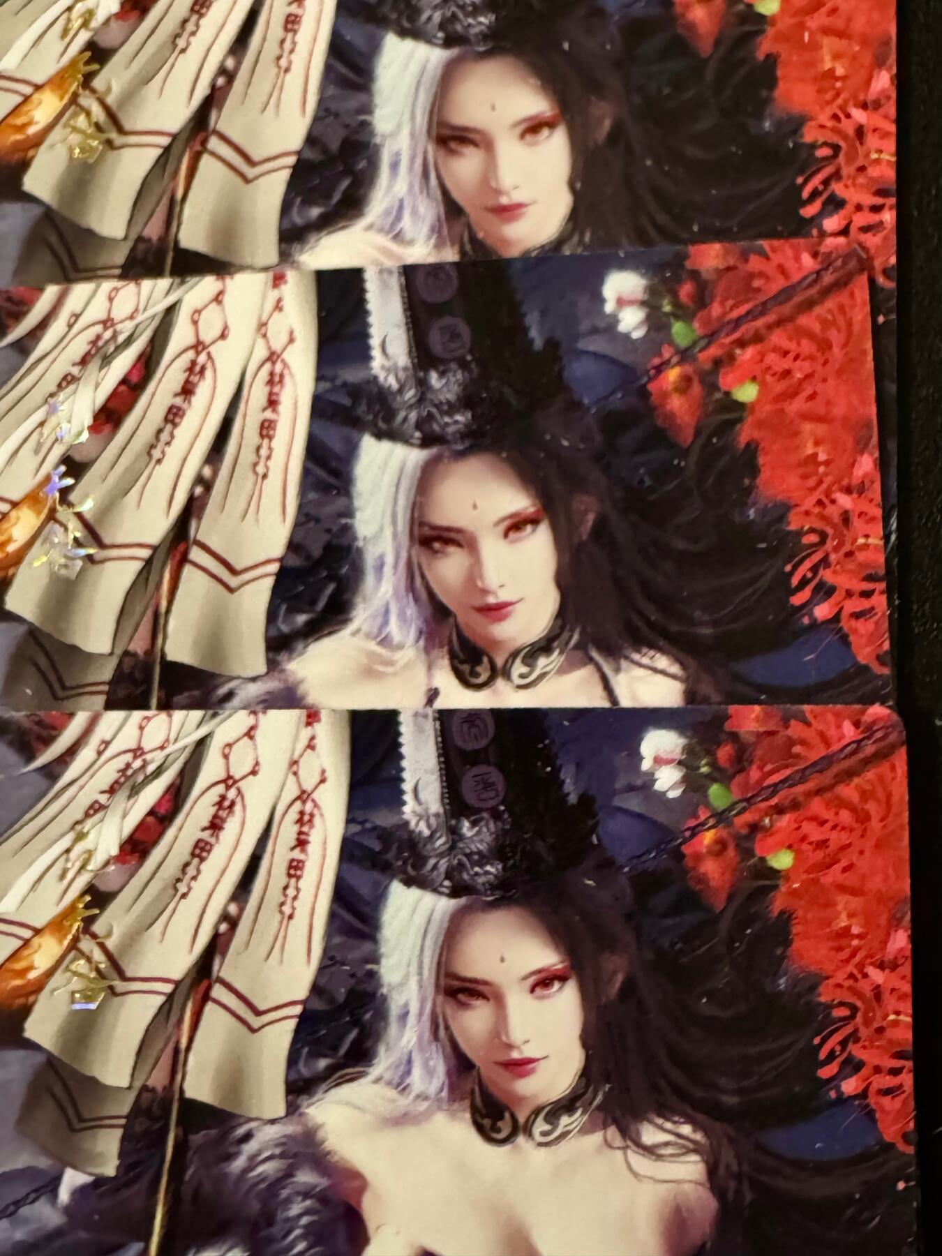 NO.20.5 好又多妹卡大赏，祝你新年旺桃花~只能从此链接进的专场！新店点关注不迷路~每周一站式配齐，方便凑单！（周5晚9点截拍，卖家送拍免费！） 星宿卡牌 媚玄鉴 特典 黑无常三渐变 普卡2张