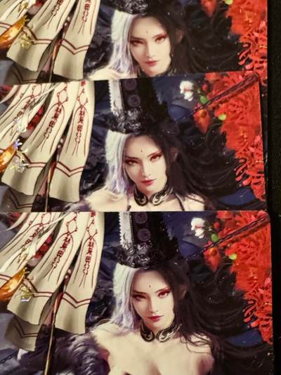 NO.20.5 好又多妹卡大赏，祝你新年旺桃花~只能从此链接进的专场！新店点关注不迷路~每周一站式配齐，方便凑单！（周5晚9点截拍，卖家送拍免费！） - 星宿卡牌 媚玄鉴 特典 黑无常三渐变 普卡2张