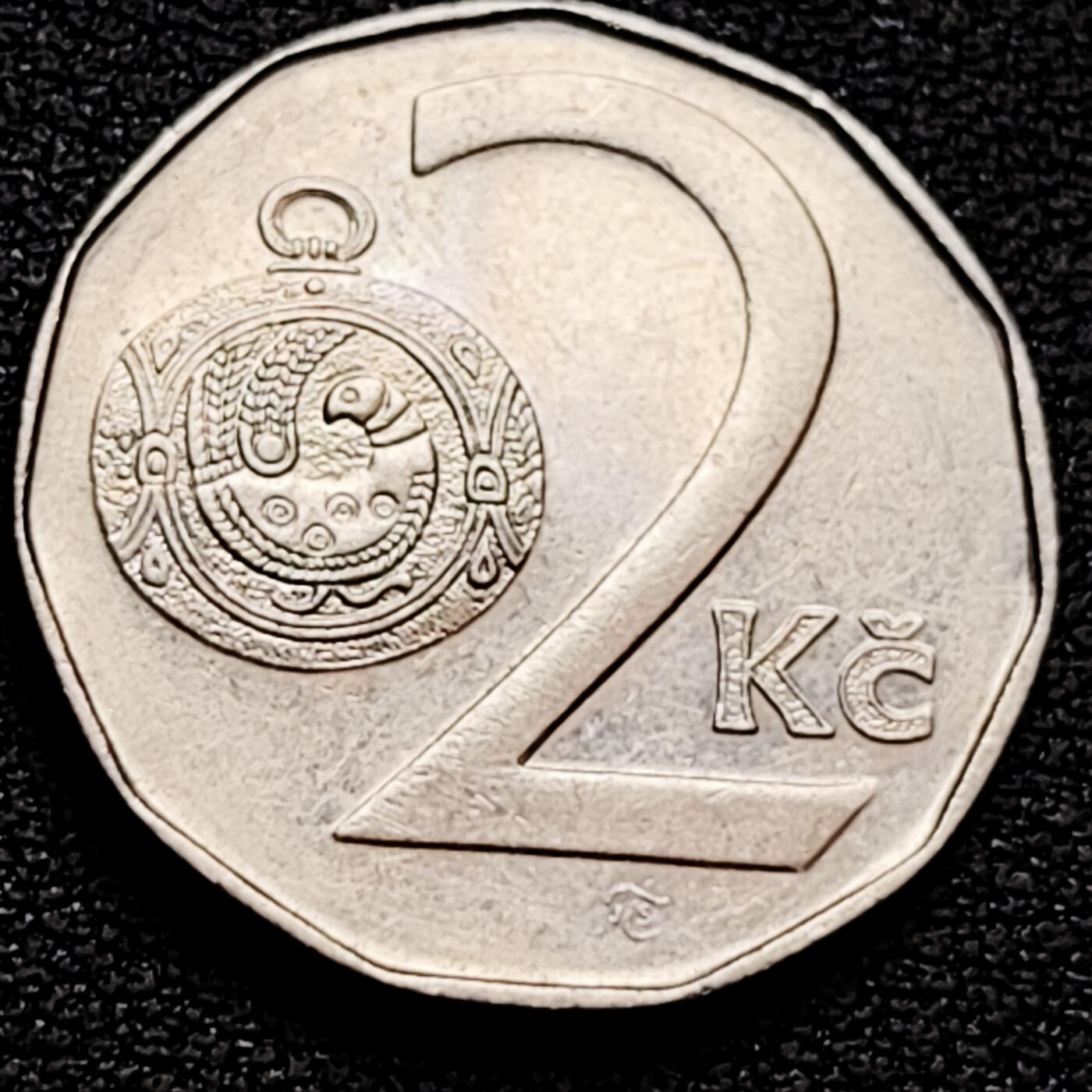 泉币菌-第160场-新年第三场 精品福利场 捷克2克朗硬币1995年双尾狮21.5mm