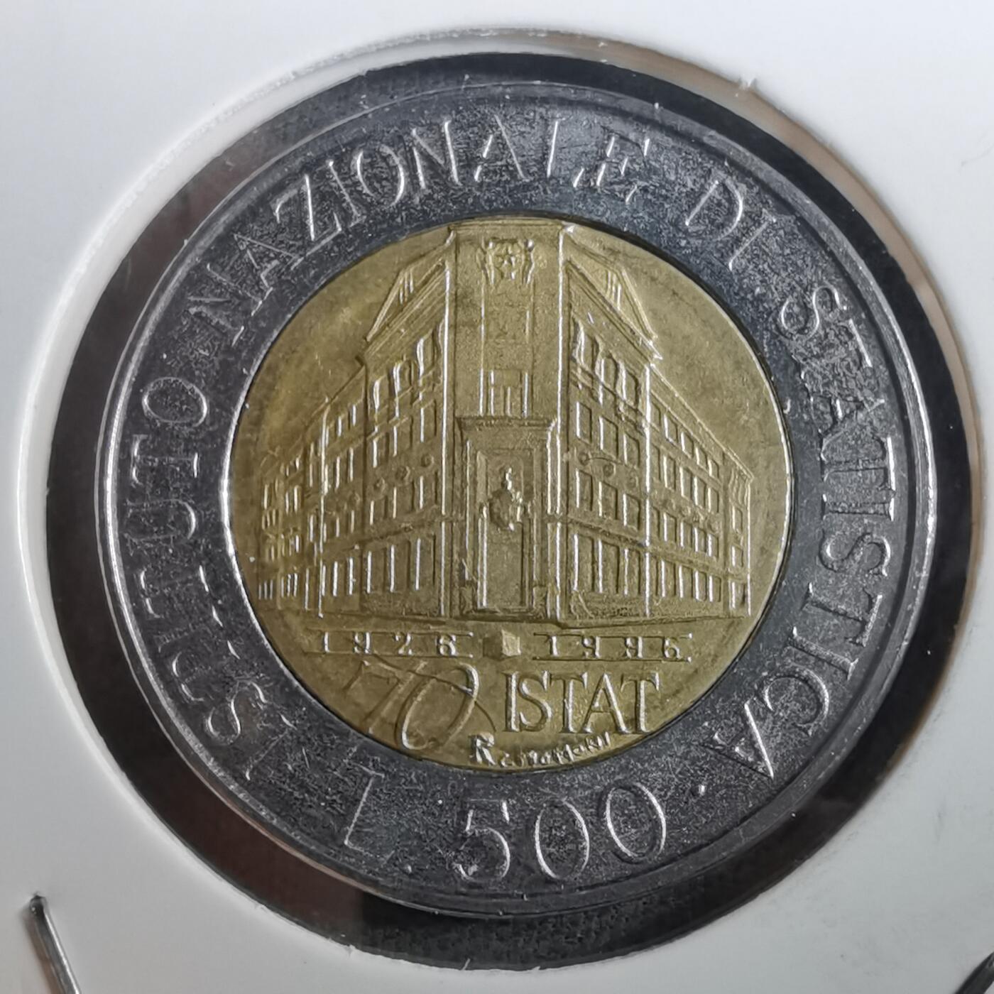 沼泽如烟--第950场 意大利1996年500里拉纪念币