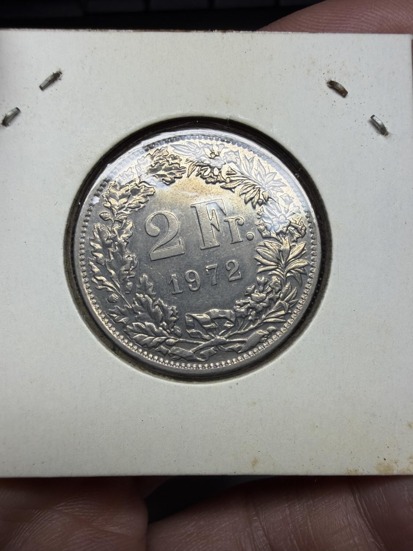 2026年集古藏今外币拍卖第一期-第1场—（总第298拍），可以寄存60天，满160元包邮。 1972年瑞士2法郎