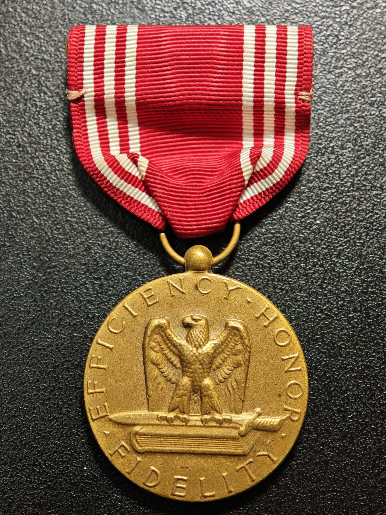 【德藏】世界币章拍卖第160期 美国陆军品德优良奖章 直径约：32mm/仅章；重约：23.9g