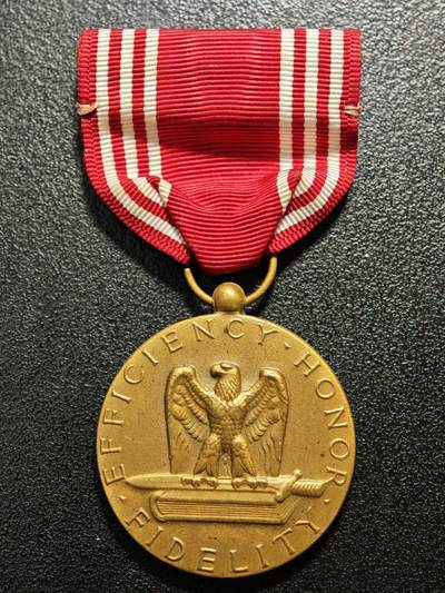 【德藏】世界币章拍卖第160期 - 美国陆军品德优良奖章 直径约：32mm/仅章；重约：23.9g