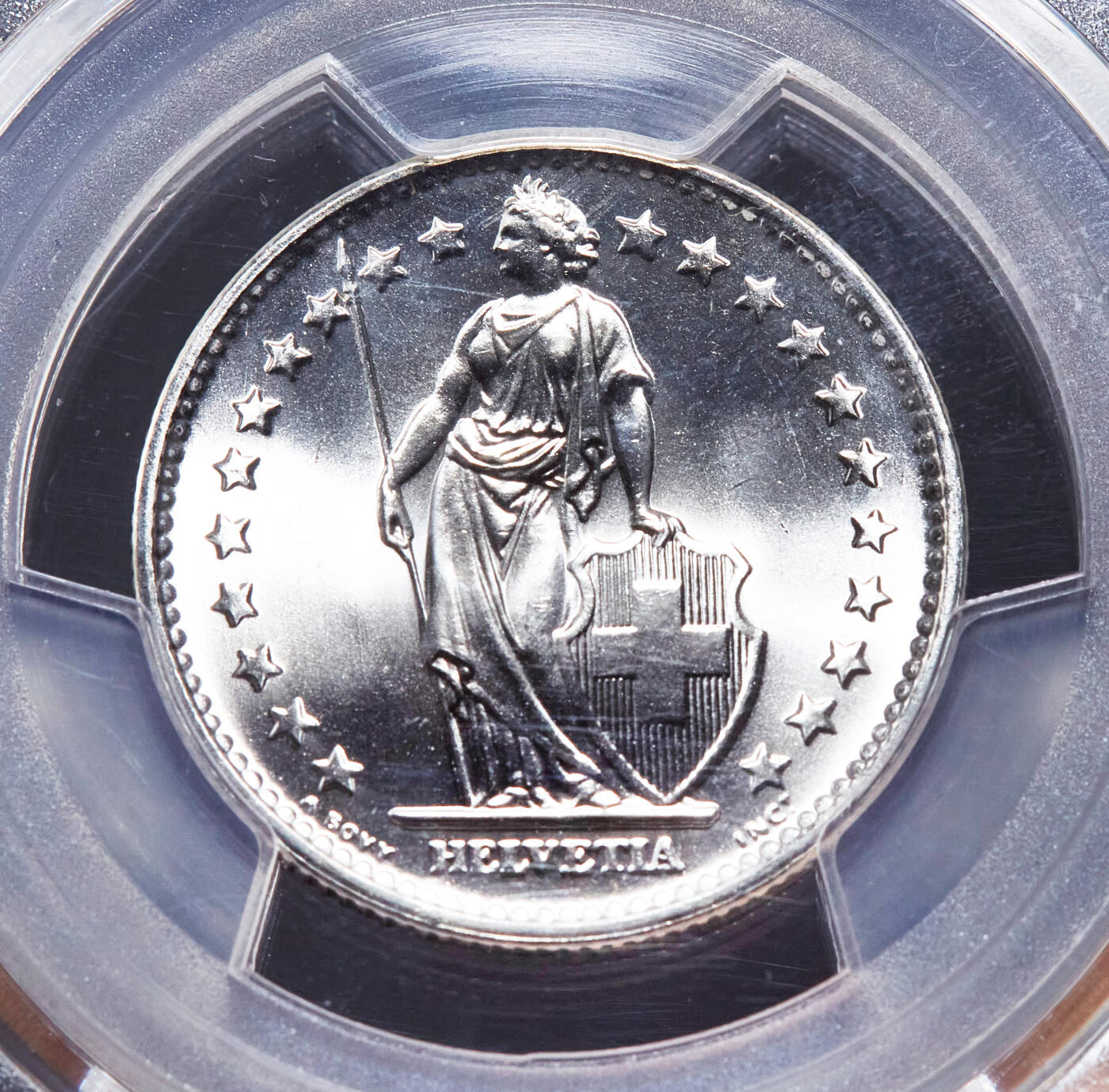 【俄甄集藏】2026年(046)01-07 星期三 晚 19:30 全场包邮 瑞士1964-1966年1/2、1、2法郎银币高分3枚一组，PCGS MS67，顶级转光品相