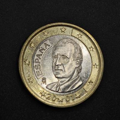 【淘币小摊】限时拍第八百三十九拍  散币银币场  满百包邮可预留两周  周一统一发货  - 西班牙2001年1欧元