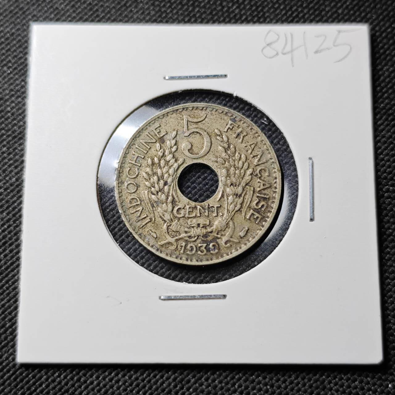 KK钱币收藏小铺  第384期  2月预留时间 周末发货  法属印支5分