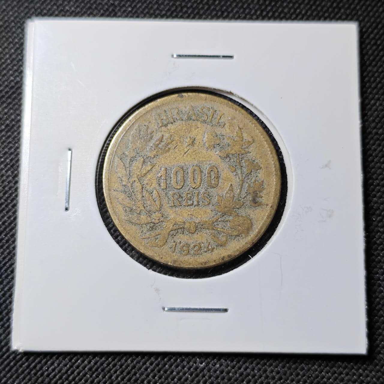 KK钱币收藏小铺  第383期  2月预留时间 周末发货  1924巴西1000瑞尔铜币