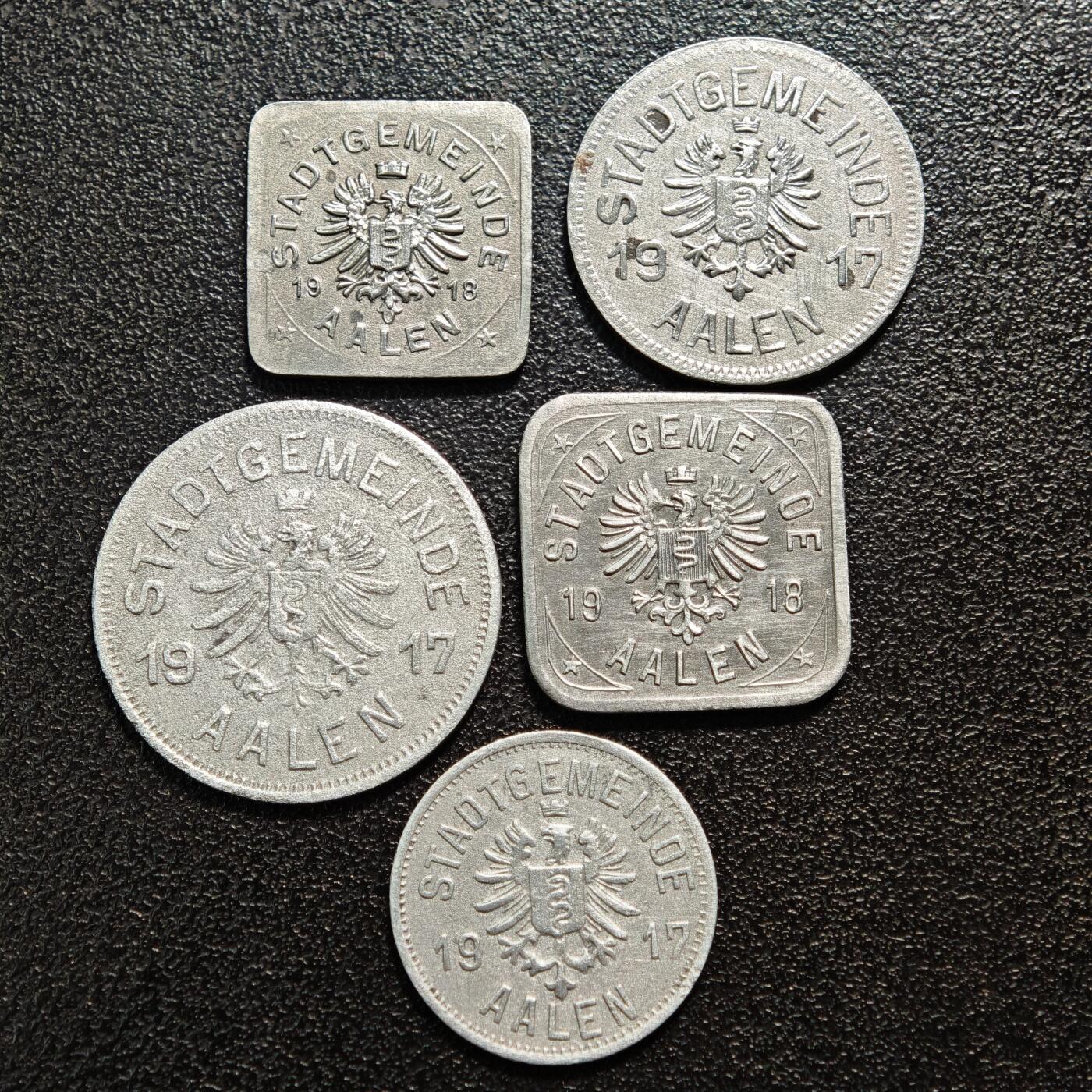 【德藏】世界币章拍卖第160期 德国 德紧硬币 5枚一组