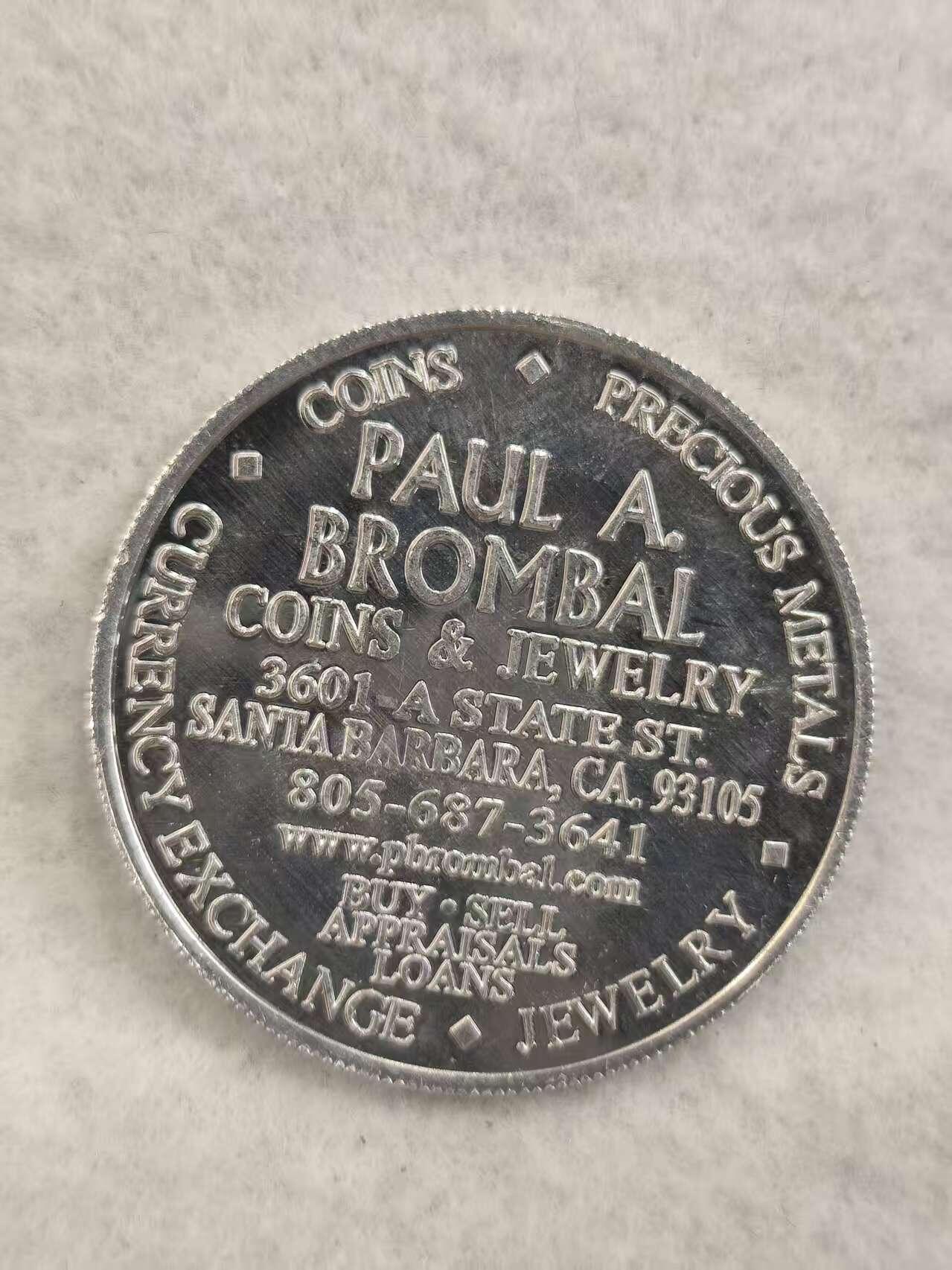 G&W世界散币，银币处理专场（第41场） 美国2013年加州圣巴巴拉钱币珠宝行纪念章  克朗型