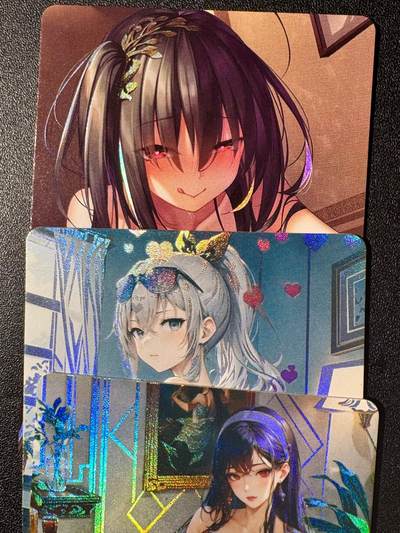 NO.20.5 好又多妹卡大赏，祝你新年旺桃花~只能从此链接进的专场！新店点关注不迷路~每周一站式配齐，方便凑单！（周5晚9点截拍，卖家送拍免费！） - 鸡腿卡牌 动漫少女 3张 精致彩闪+彩闪