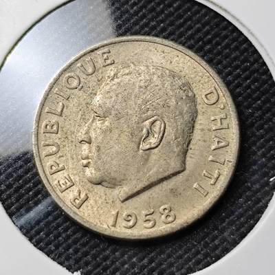 KK钱币收藏小铺  第383期  2月预留时间 周末发货 -  1958海地5分