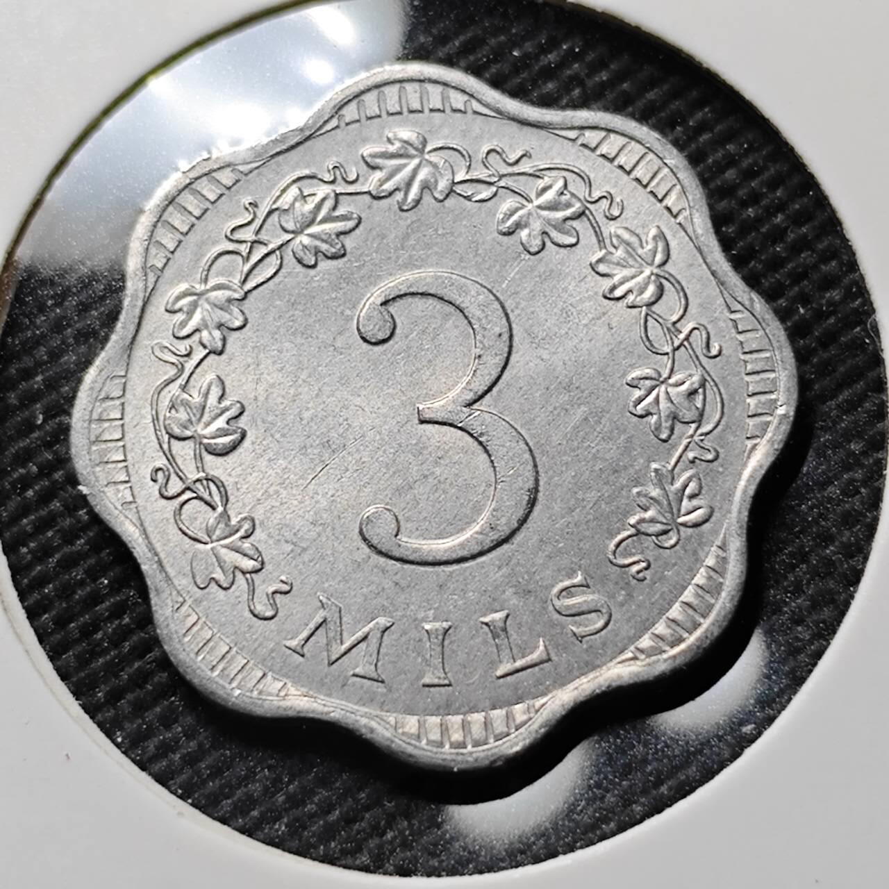 KK钱币收藏小铺  第384期  2月预留时间 周末发货  马耳他3米尔 好品