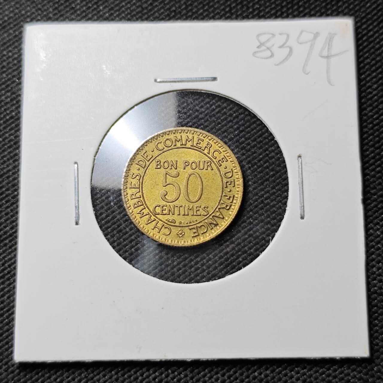KK钱币收藏小铺  第383期  2月预留时间 周末发货  1924法国50分