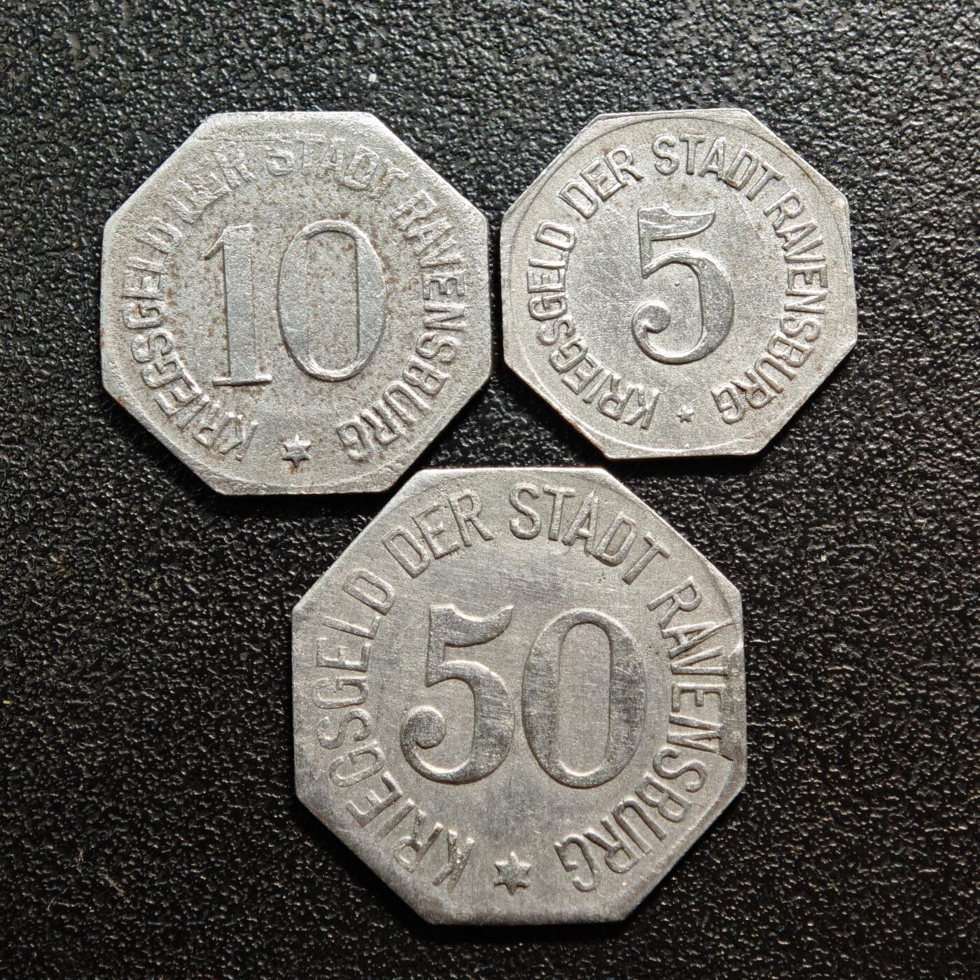 【德藏】世界币章拍卖第160期 德国 德紧硬币 3枚一组