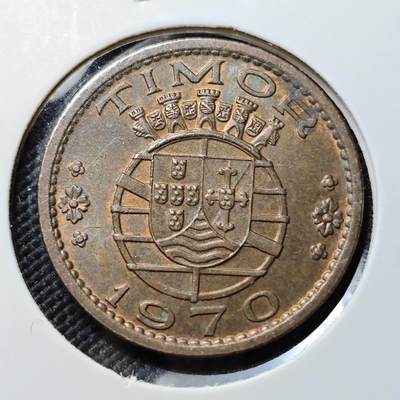KK钱币收藏小铺  第384期  2月预留时间 周末发货 -  1970葡属东帝汶1埃斯库多铜币