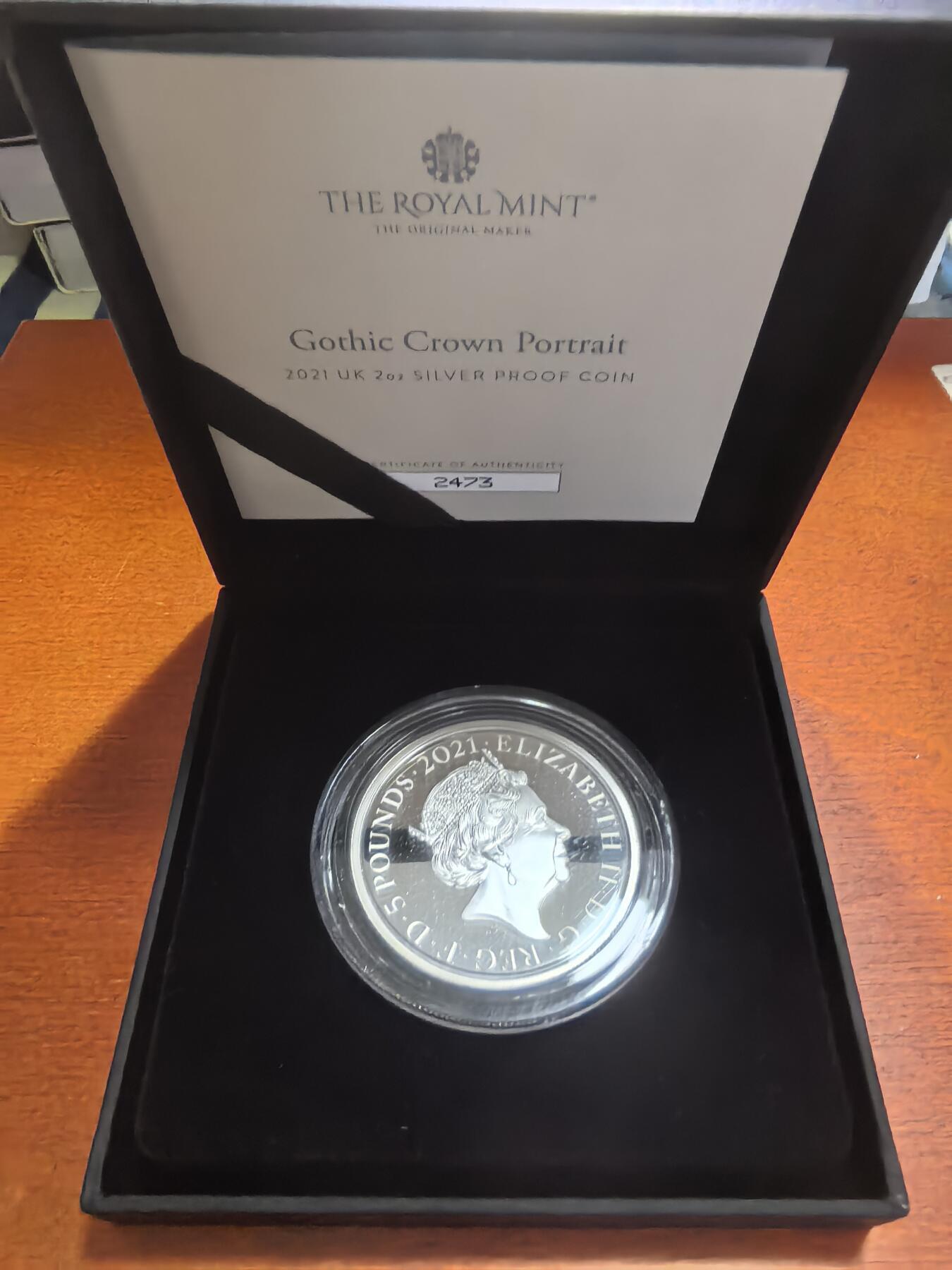 长老汇蛇年精选第九十一场拍卖 2021英国伟大的雕刻师系列维多利亚哥特肖像5英镑精制银币，2盎司999银，3750枚，盒证全