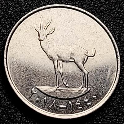 泉币菌-第161场-新年第四场 精品福利场 - 原光极美 角羚羊 阿联酋25费尔硬币 直径20MM钱币 