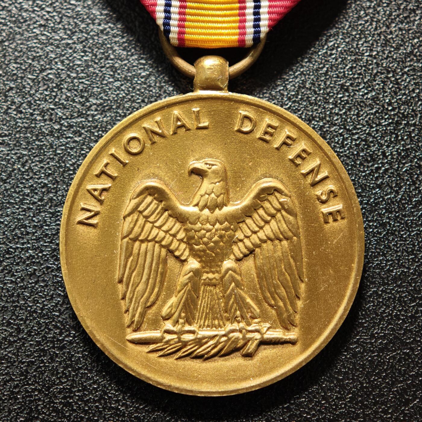 【德藏】世界币章拍卖第160期 美国国防服役奖章 原盒 带略  直径约：31.8mm/仅章；重约：20g