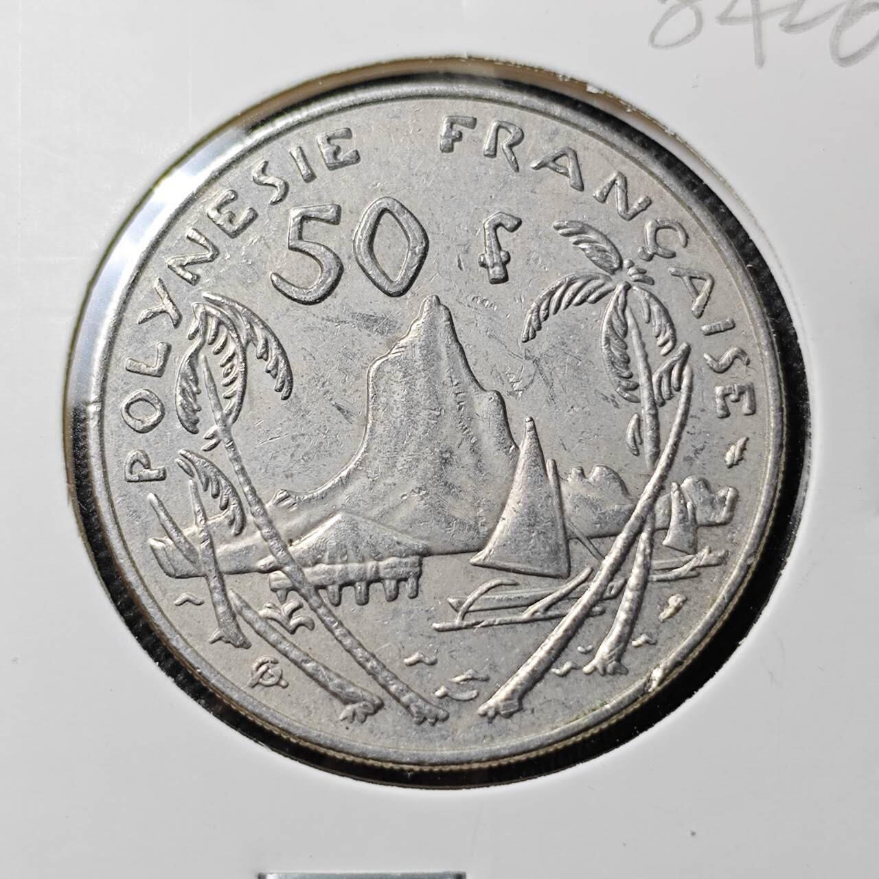 KK钱币收藏小铺  第384期  2月预留时间 周末发货  法属波利尼西亚50法郎
