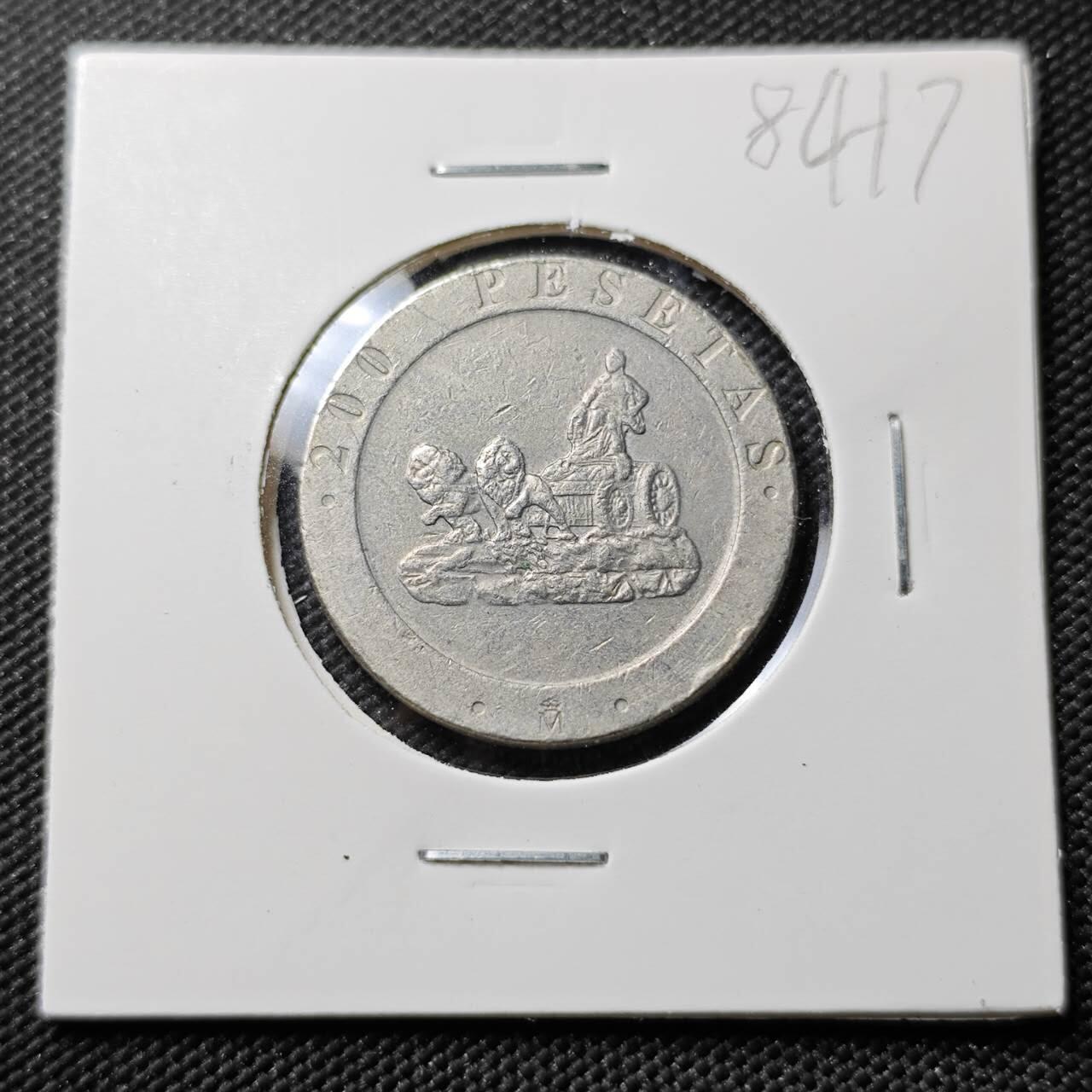 KK钱币收藏小铺  第384期  2月预留时间 周末发货  西班牙200比塞塔纪念币