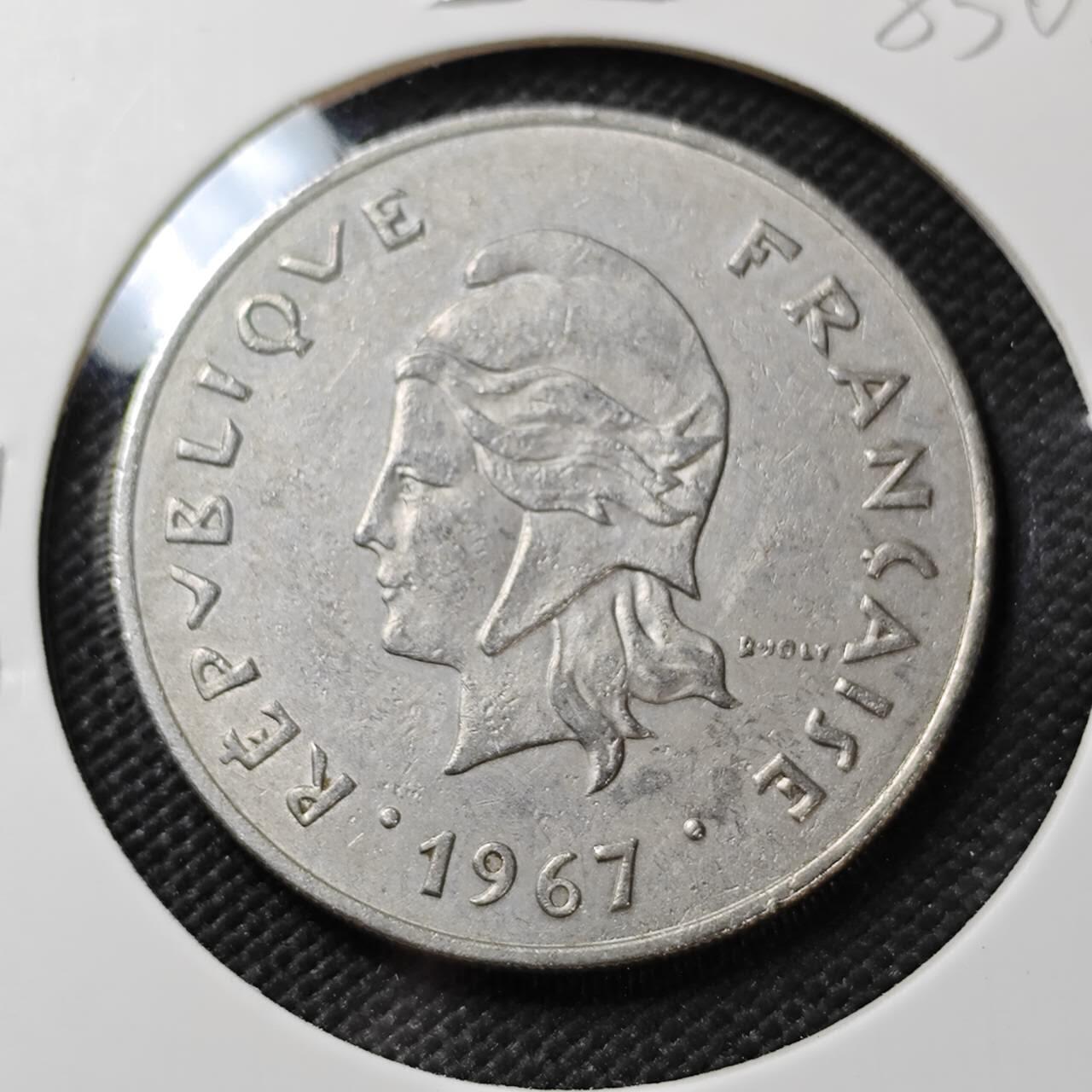 KK钱币收藏小铺  第385期  2月预留时间 周末发货  法属新喀里多尼亚50法郎