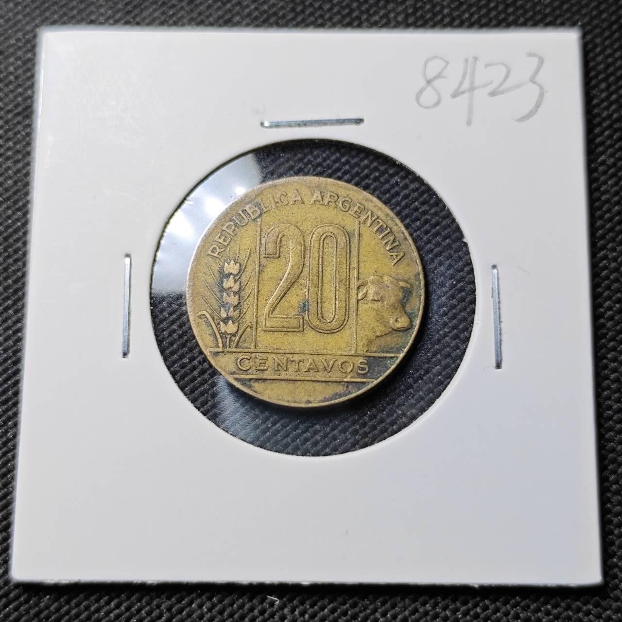 KK钱币收藏小铺  第384期  2月预留时间 周末发货  阿根廷20分铜币