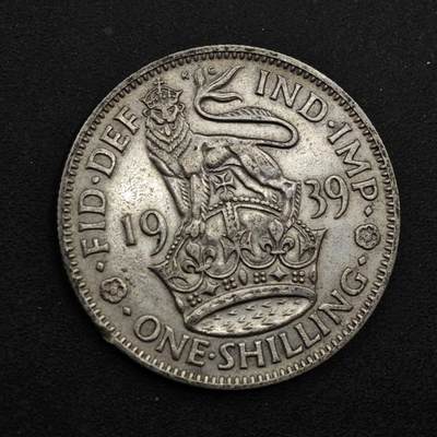 【淘币小摊】限时拍第八百三十九拍  散币银币场  满百包邮可预留两周  周一统一发货  - 英国1939年乔治六世一先令银币参考银价47