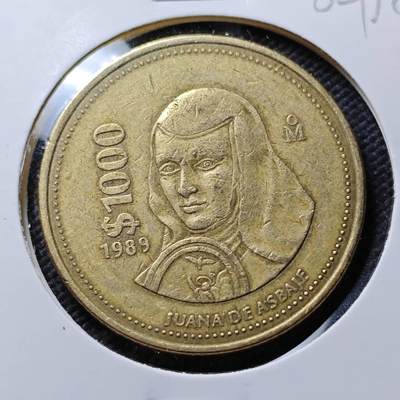 KK钱币收藏小铺  第384期  2月预留时间 周末发货 -  1989墨西哥1000比索大币