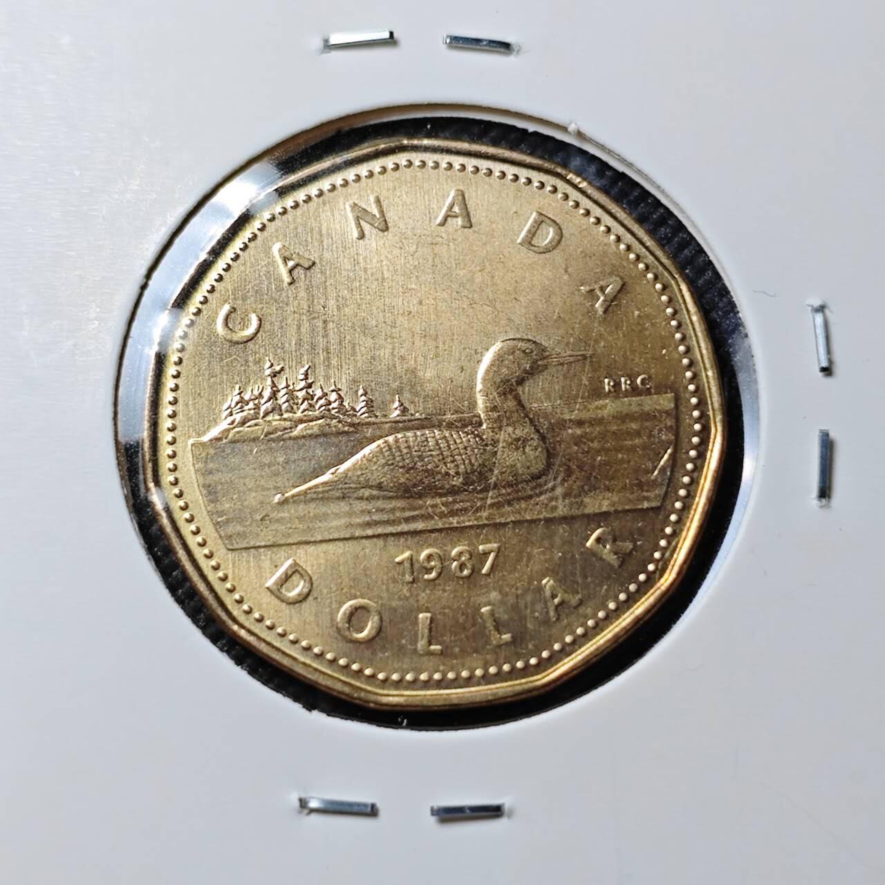 KK钱币收藏小铺  第384期  2月预留时间 周末发货  1987加拿大1元好品