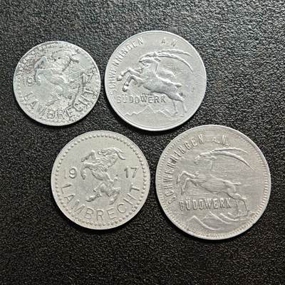 【德藏】世界币章拍卖第160期 - 德国德紧硬币 4枚一组