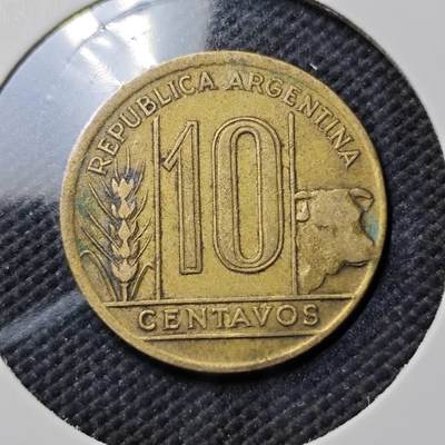 KK钱币收藏小铺  第384期  2月预留时间 周末发货 -  阿根廷10分铜币