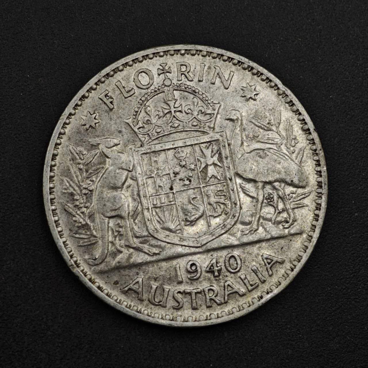 【淘币小摊】限时拍第八百三十九拍  散币银币场  满百包邮可预留两周  周一统一发货  澳大利亚1940年乔治六世弗洛林银币参考银价175