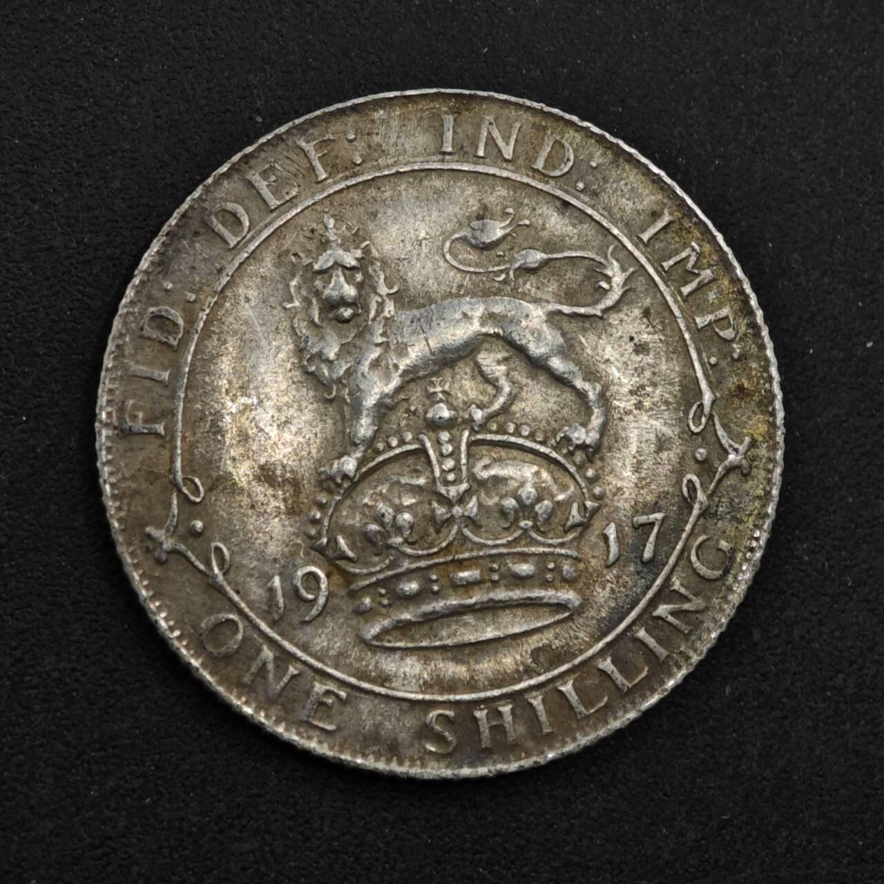 【淘币小摊】限时拍第八百三十九拍  散币银币场  满百包邮可预留两周  周一统一发货  英国1917年乔治五世一先令银币参考银价87